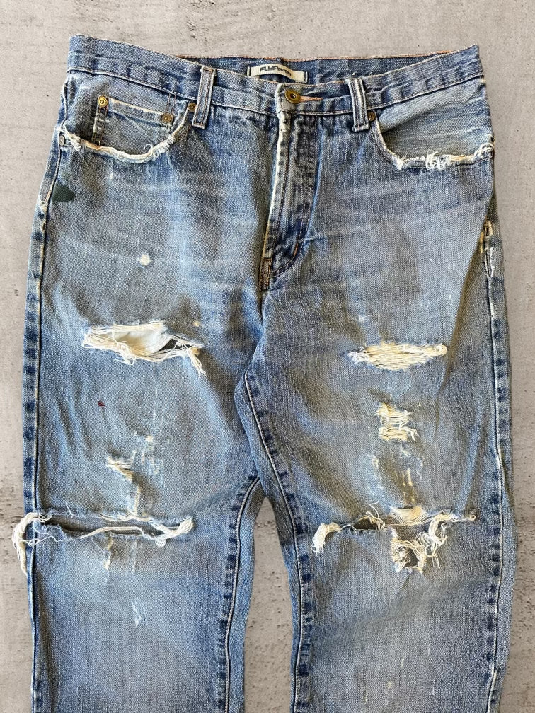 00s Flypaper Distressed Medium Wash Denim Jeans - 32x29