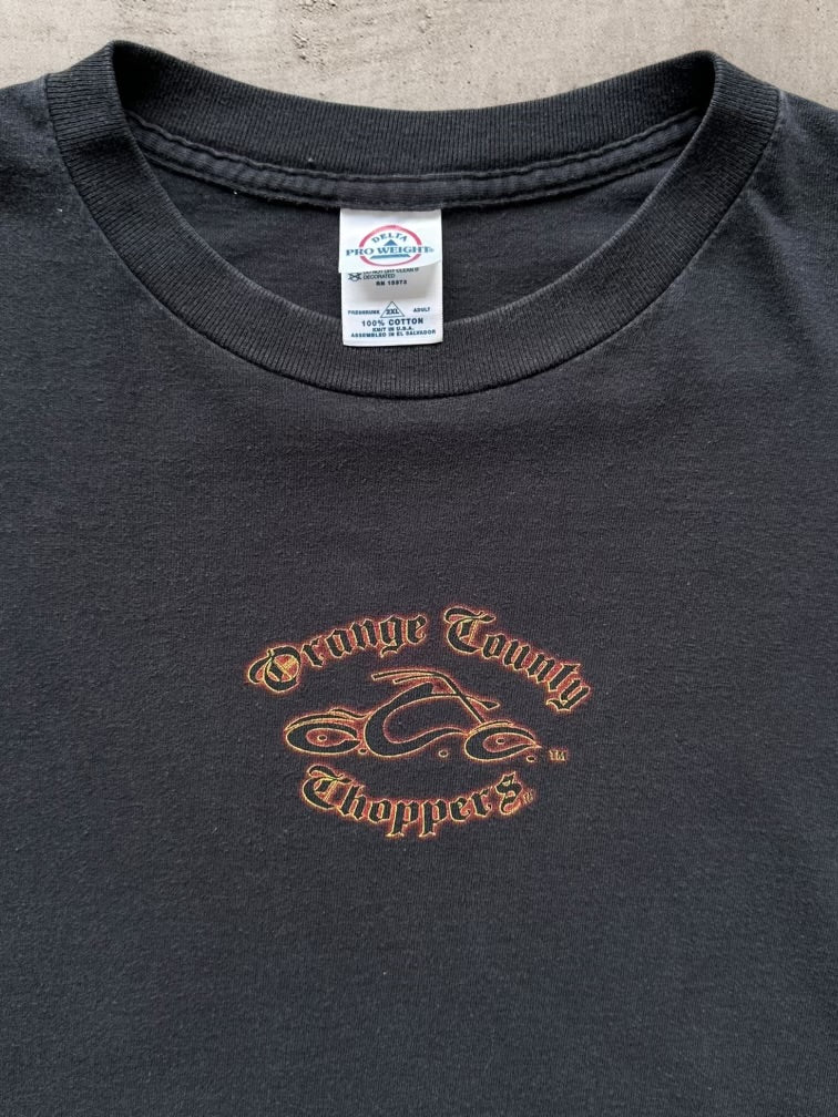 00s Orange County Choppers Flame Graphic Long Sleeve T-Shirt - XXL