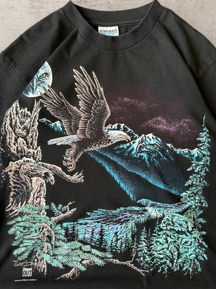 90s Colorful Eagle Nature T-Shirt - Large