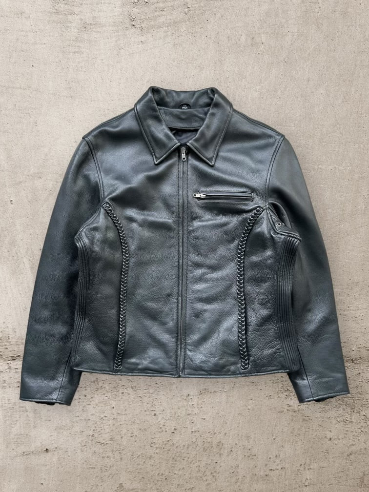 00s Leather Motorcycle Jacket - Large