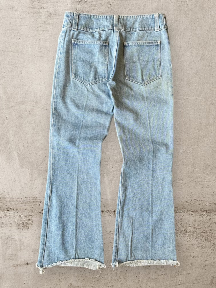 80s Low Rise Flare Denim Jeans - 33x31