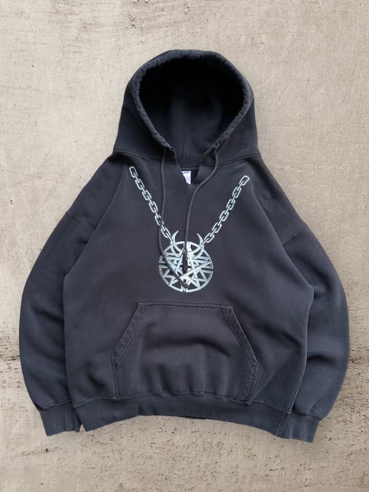 00s Disturbed Chain Graphic Hoodie - Large