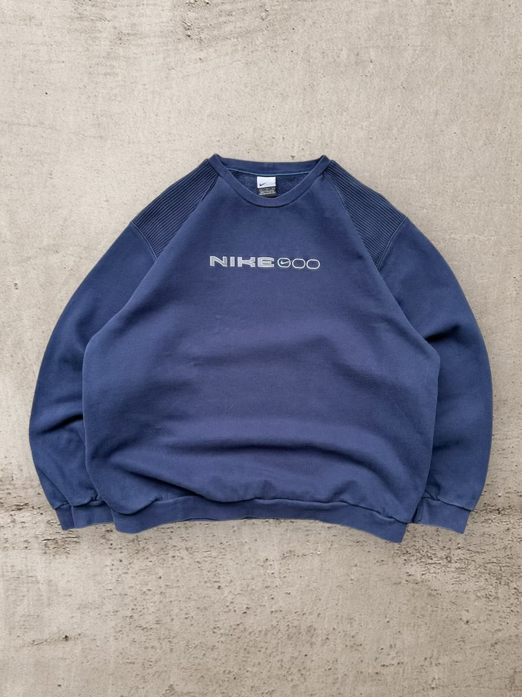 00s Nike Embroidered Ribbed Crewneck - Large