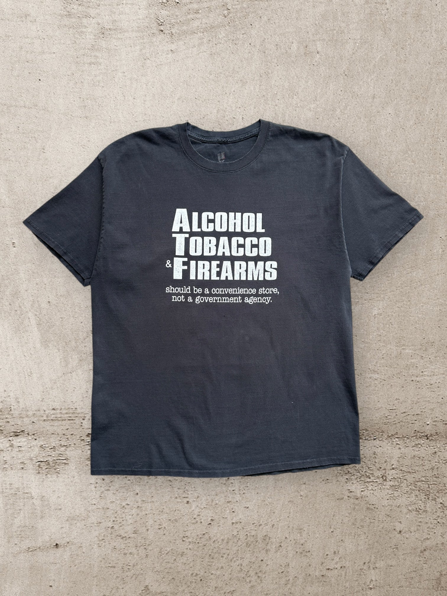 00s Alcohol Tobacco & Firearms Graphic T-Shirt - XL