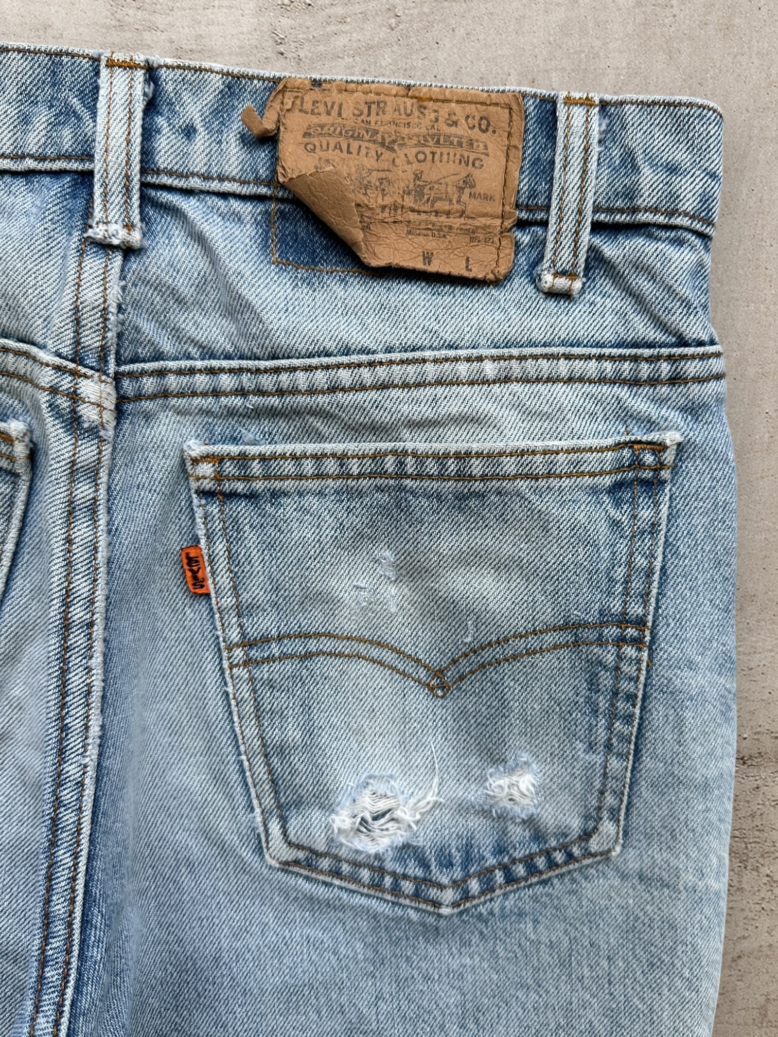 80s Levi’s Distressed Orange Tab Denim Jeans - 30”