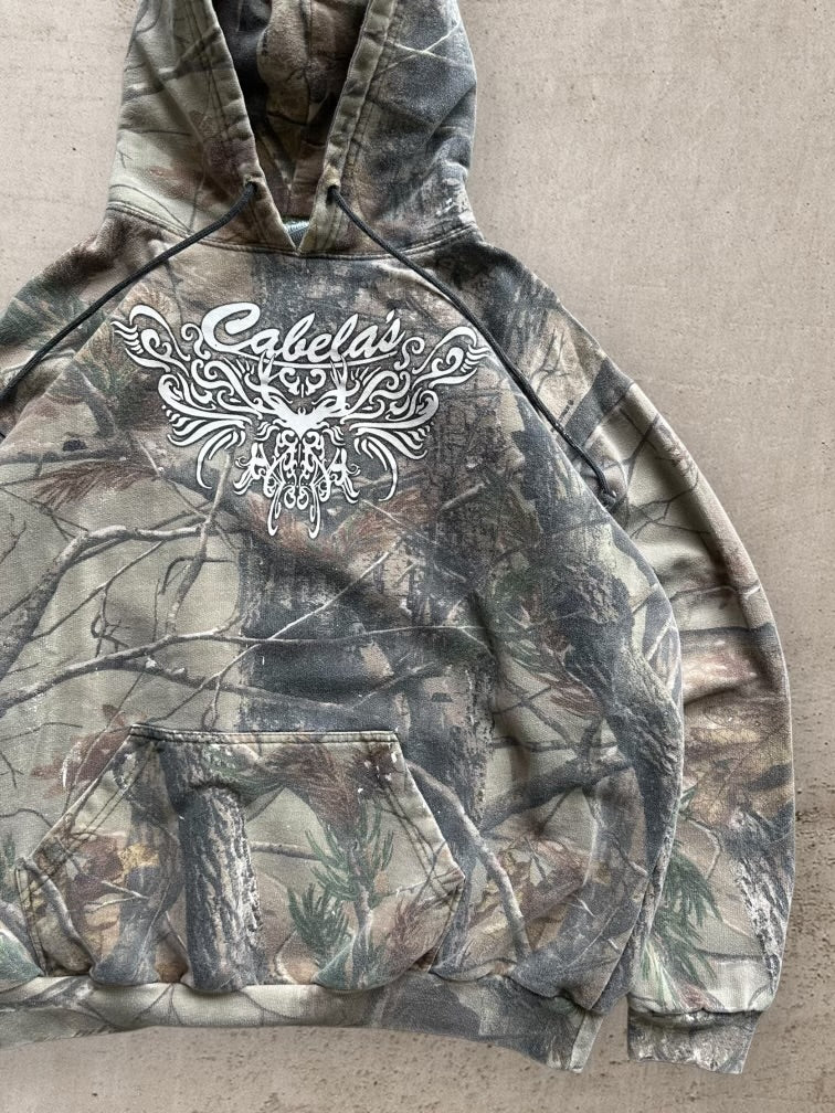 00s Cabelas Real Tree Camouflage Hoodie - Medium