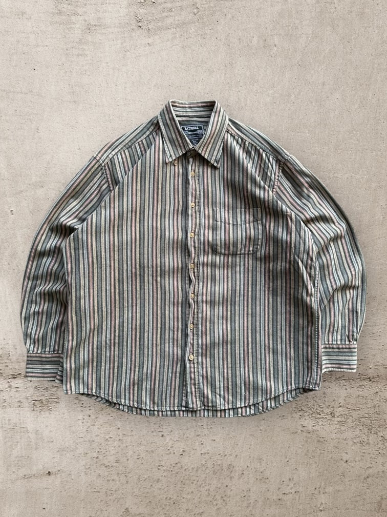 00s National Striped Button Up Shirt - XL
