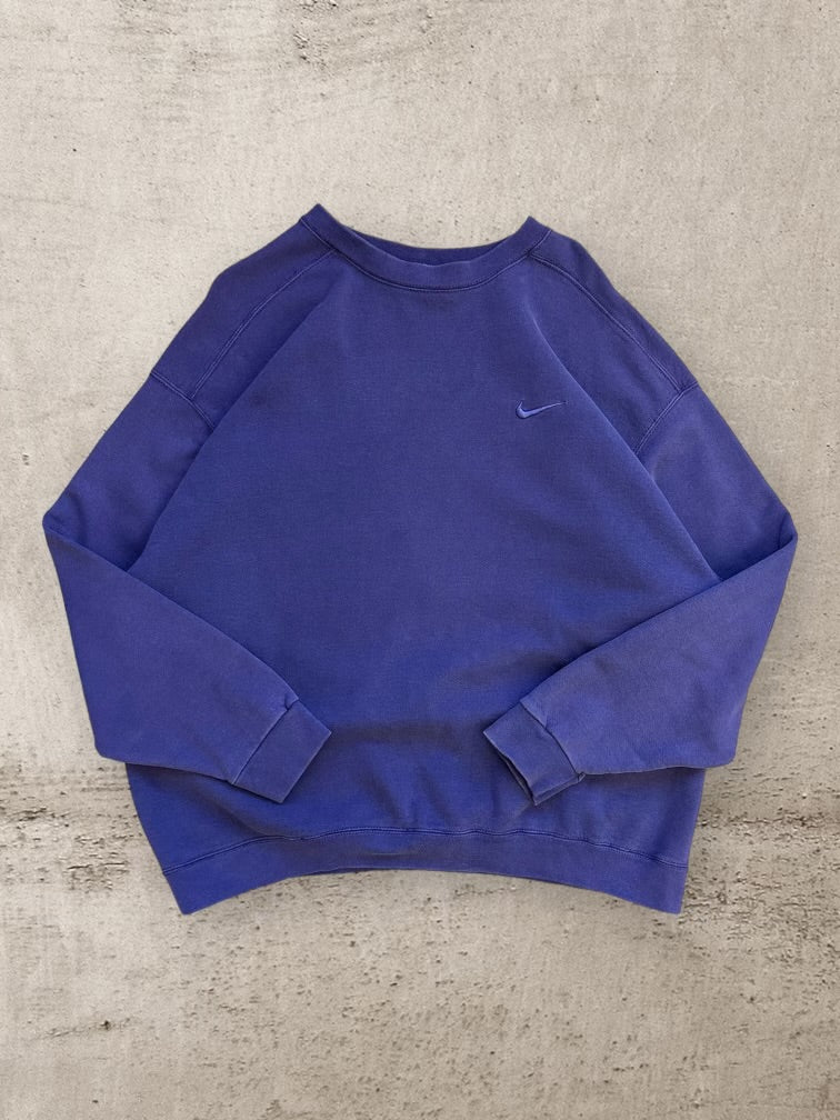 90s Nike Purple Tonal Swoosh Crewneck - XL