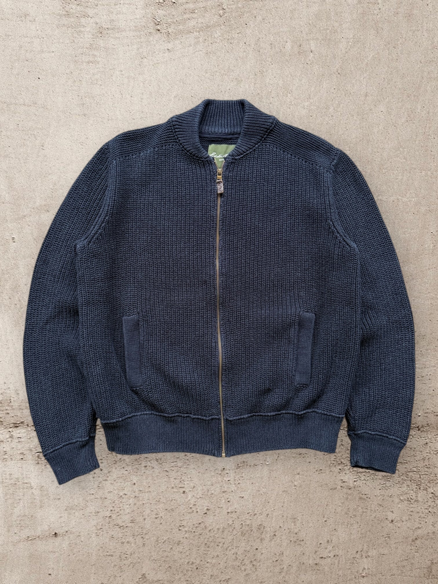 00s Eddie Bauer Zip Up Knit Sweater -Large