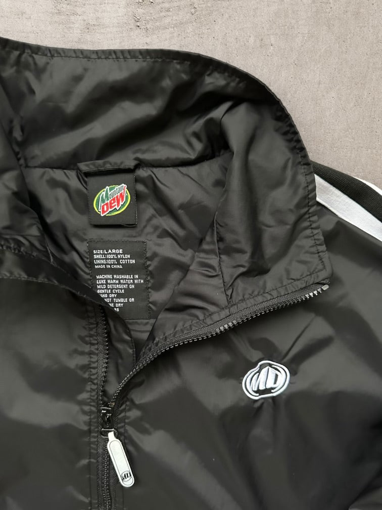 00s Mountain Dew Striped Nylon Jacket - XL