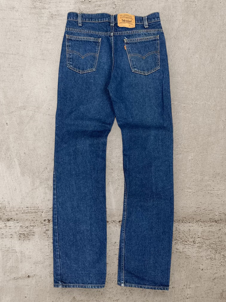 80s Levi’s 517 Orange Tab Dark Wash Denim Jeans - 33x35
