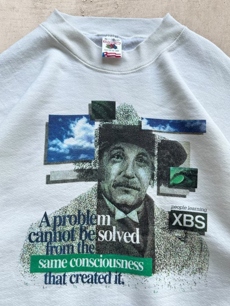 90s Albert Einstein Consciousness Graphic Crewneck - XL