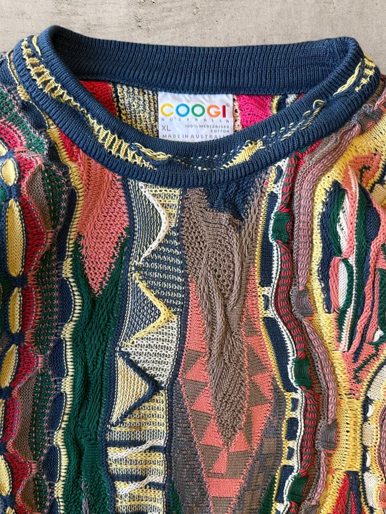 90s Coogi Australia Multicolor Patterned Knit Sweater - XL