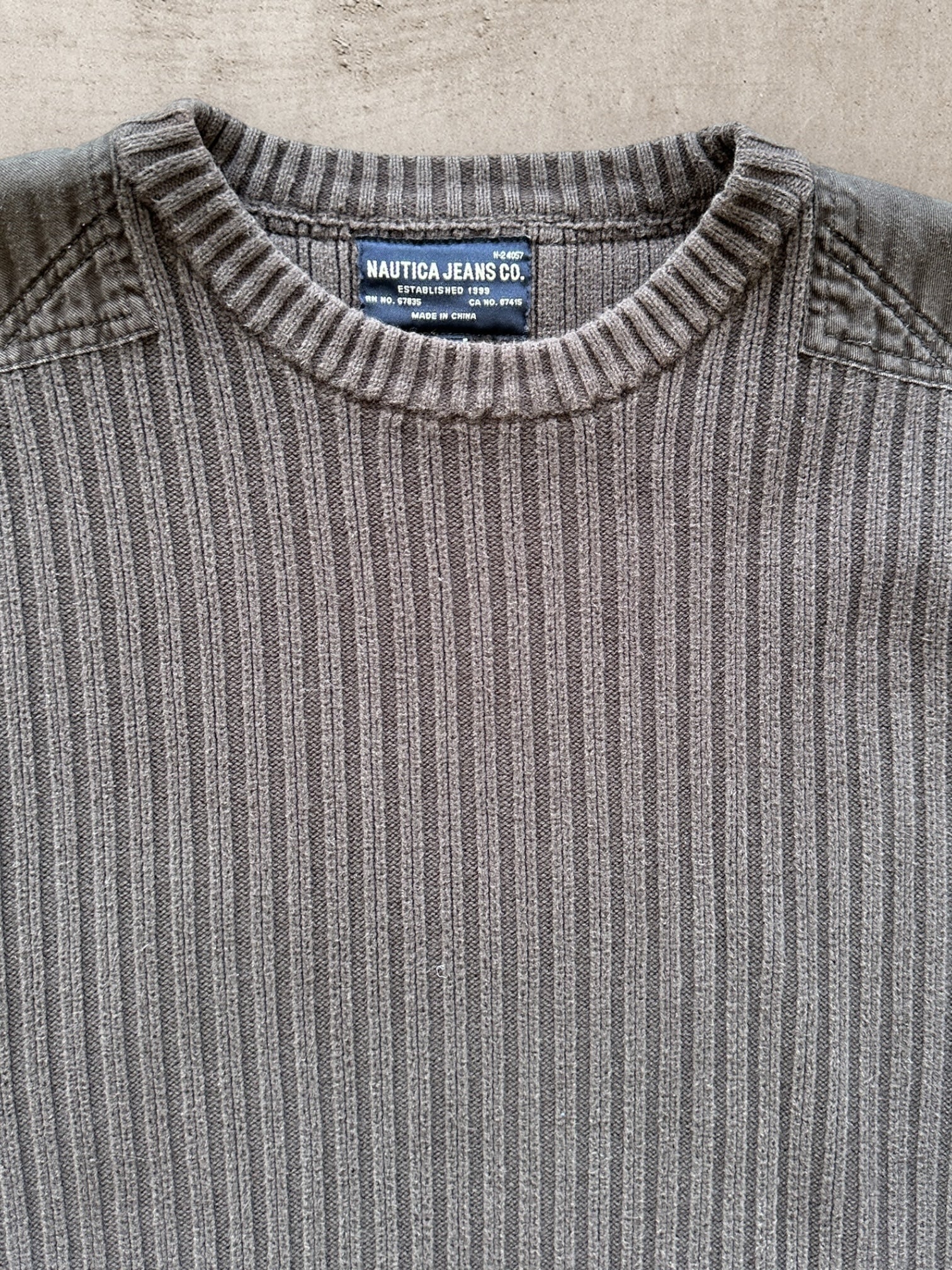 00s Nautica Ribbed Knit Sweater - Large