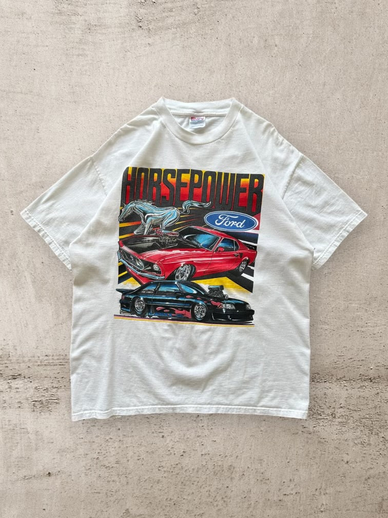 90s Ford Mustang Horsepower Graphic T-Shirt - XL