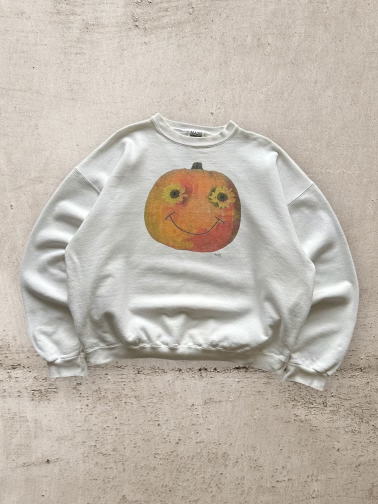 90s Smiley Pumpkin Graphic Crewneck - Large