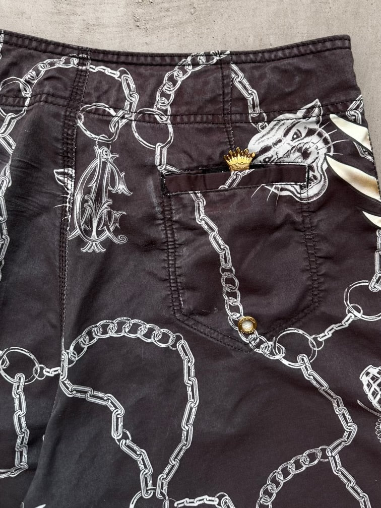 00s Christian Audiger Graphic Shorts - 32x11