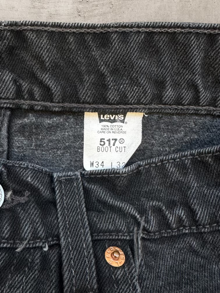 90s Levi’s 517 Black Denim Jeans - 32x25