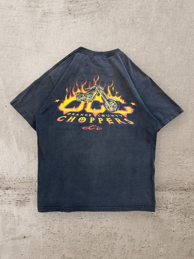 00s Orange County Choppers Flames Graphic T-Shirt - Large