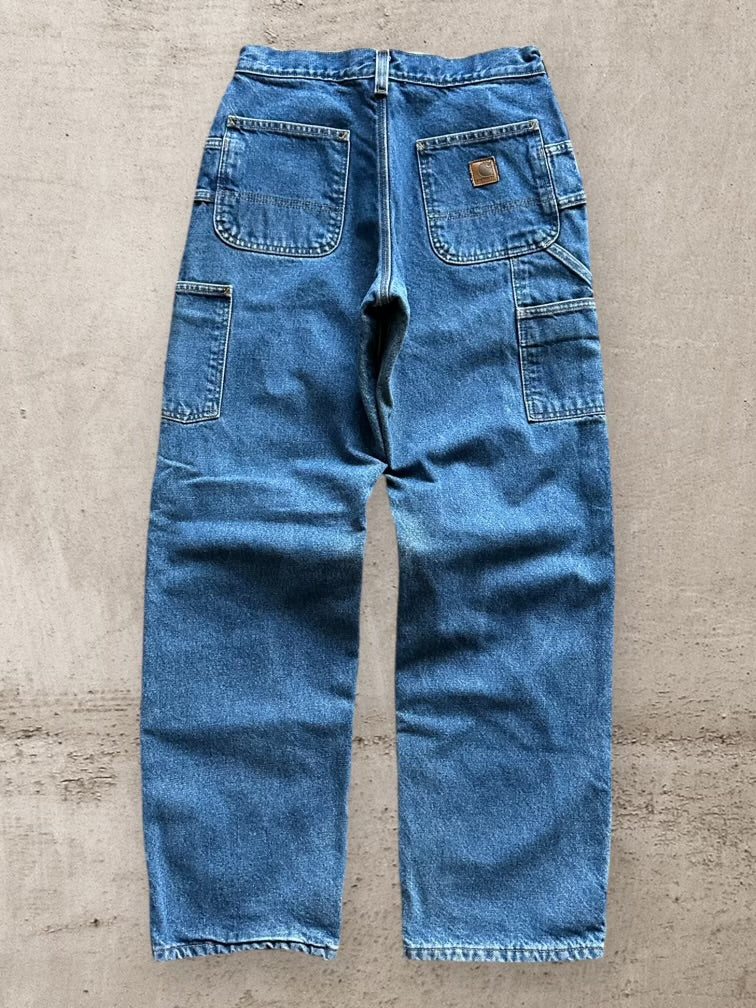 90s Carhartt Fleece Lined Denim Carpenter Pants - 30