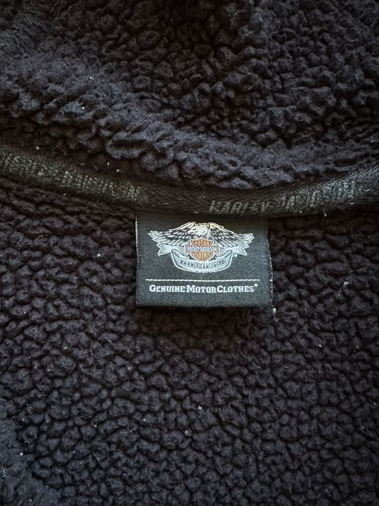 00s Harley Davidson Embroidered Zip Up Hoodie - XL