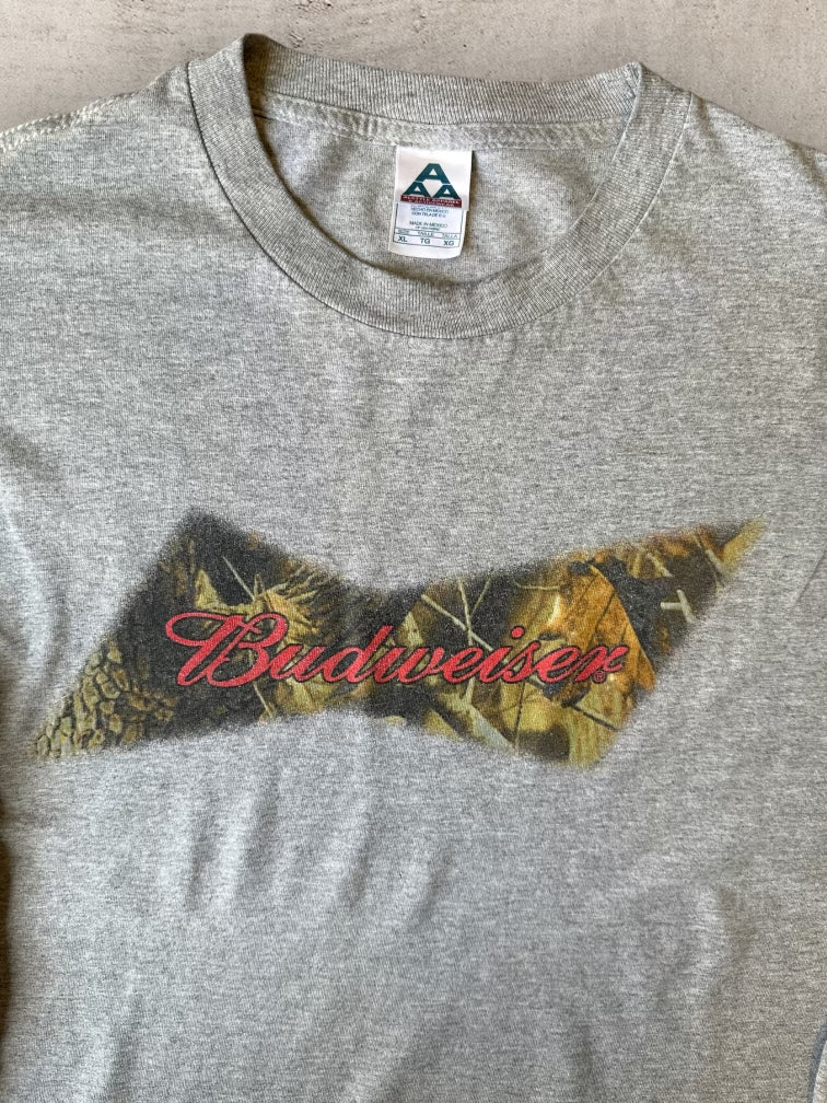 00s Budweiser Camouflage Graphic Long Sleeve T-Shirt - XL