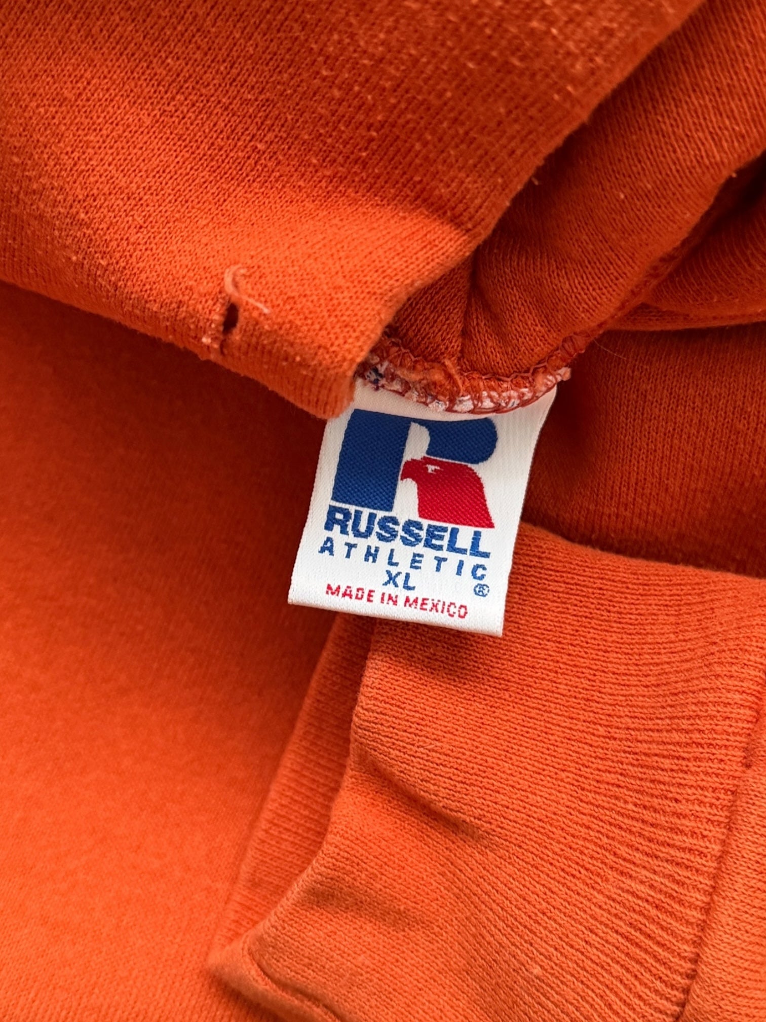 90s Russell Athletic Orange Hoodie - XL