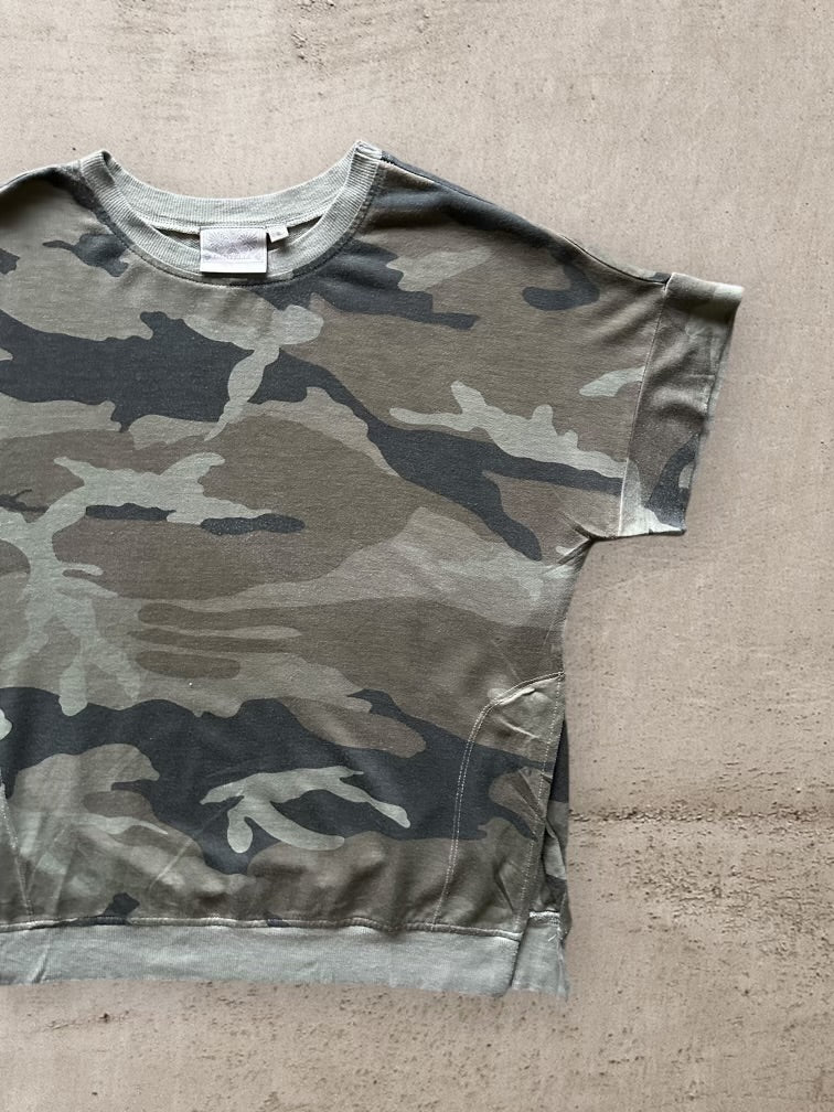 00s Dantelle Army Camouflage Dropped T-Shirt - Medium