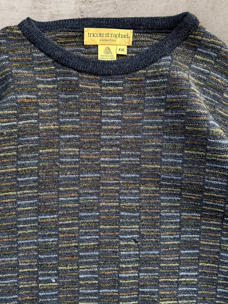 90s Tricots St. Rachel Mulitcolor Wool Sweater - XL