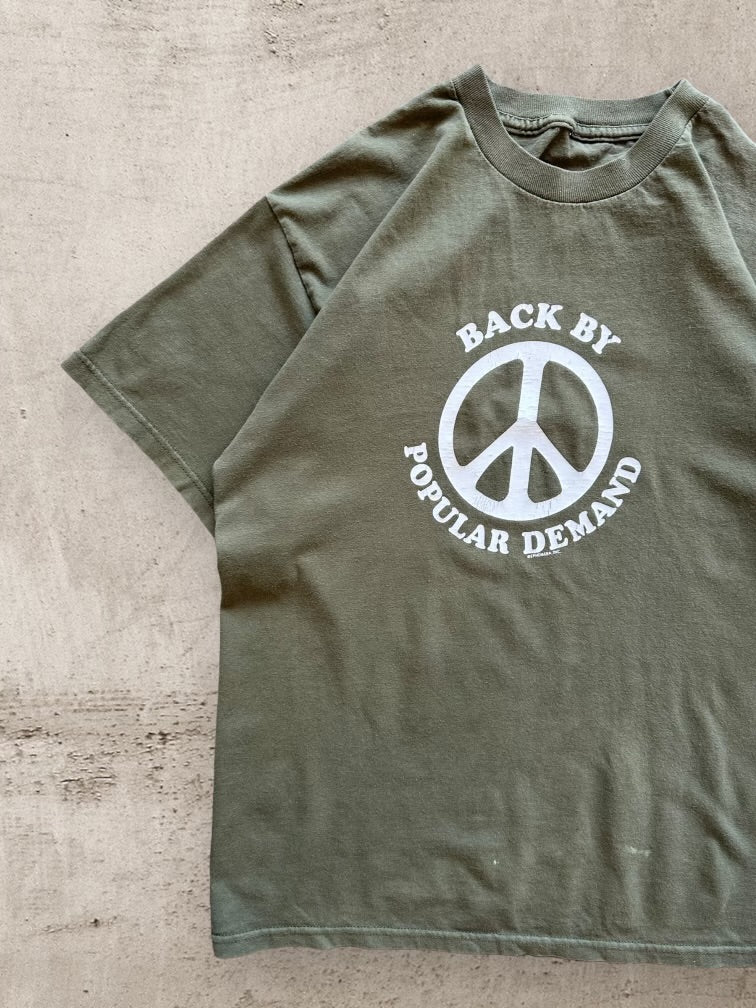 00s Back By Popular Demand Peace Sign Graphic T-Shirt - Large