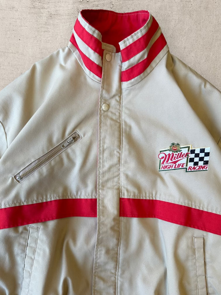 80s Miller High Life Racing Striped Light Jacket - XL