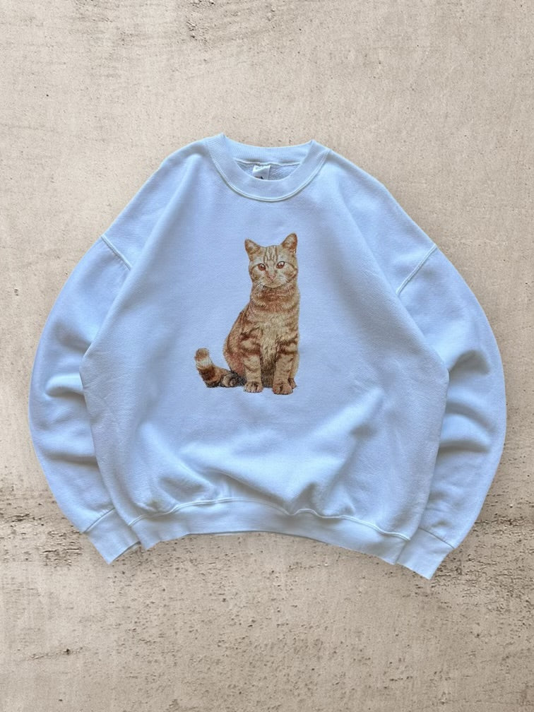 90s Orange Cat Crewneck - XL