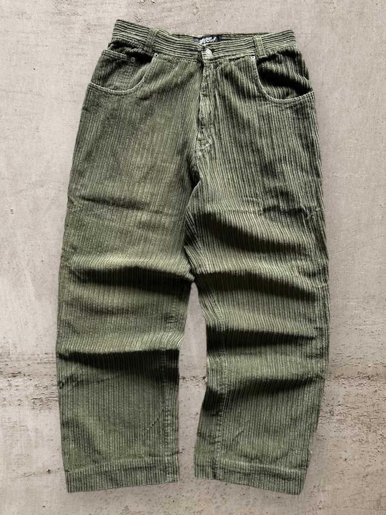 00s Mosa Green Corduroy Baggy Pants - 33x30