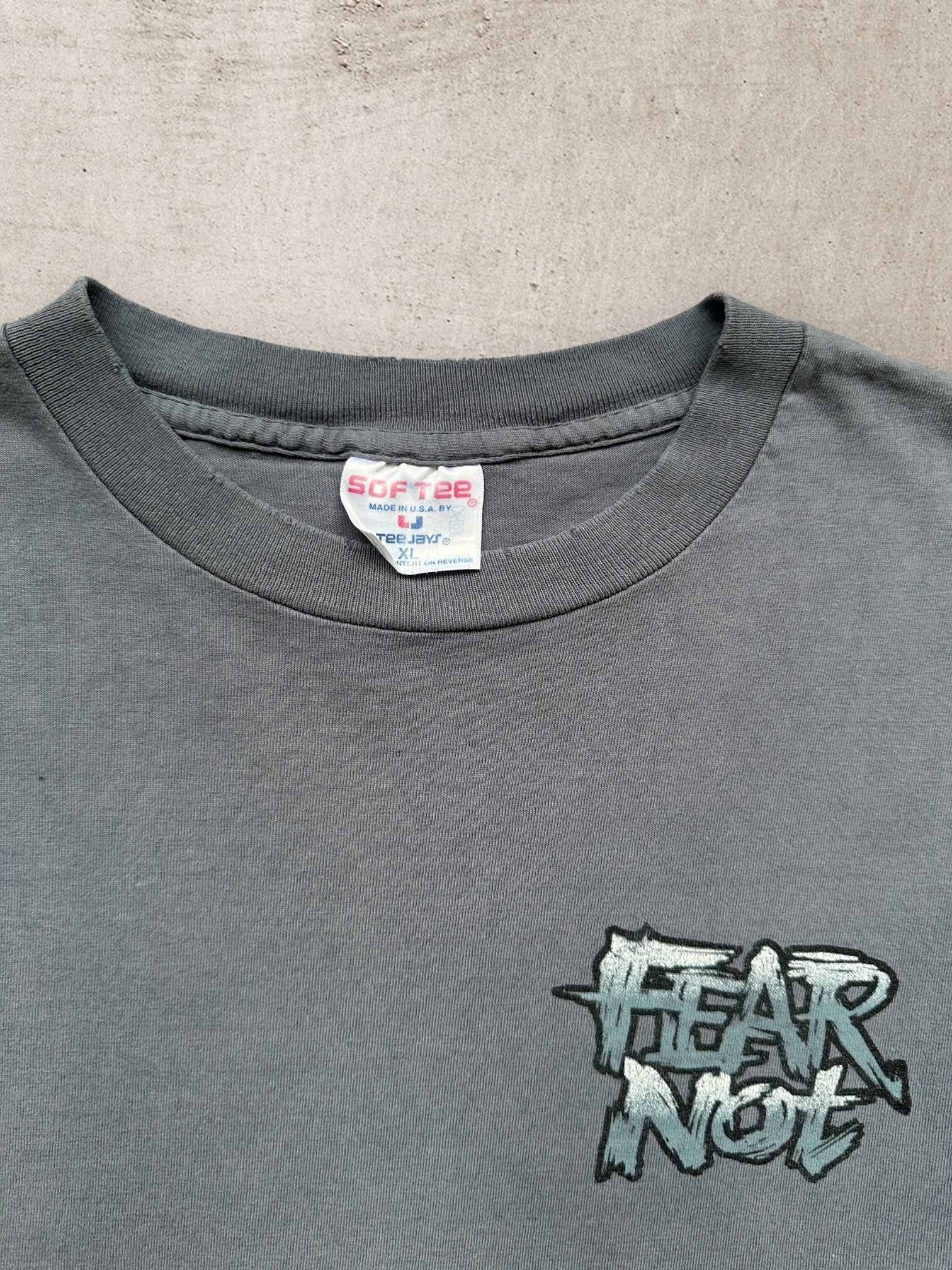 90s Fear Not Ps 23:4 Faded Graphic T-Shirt - XL