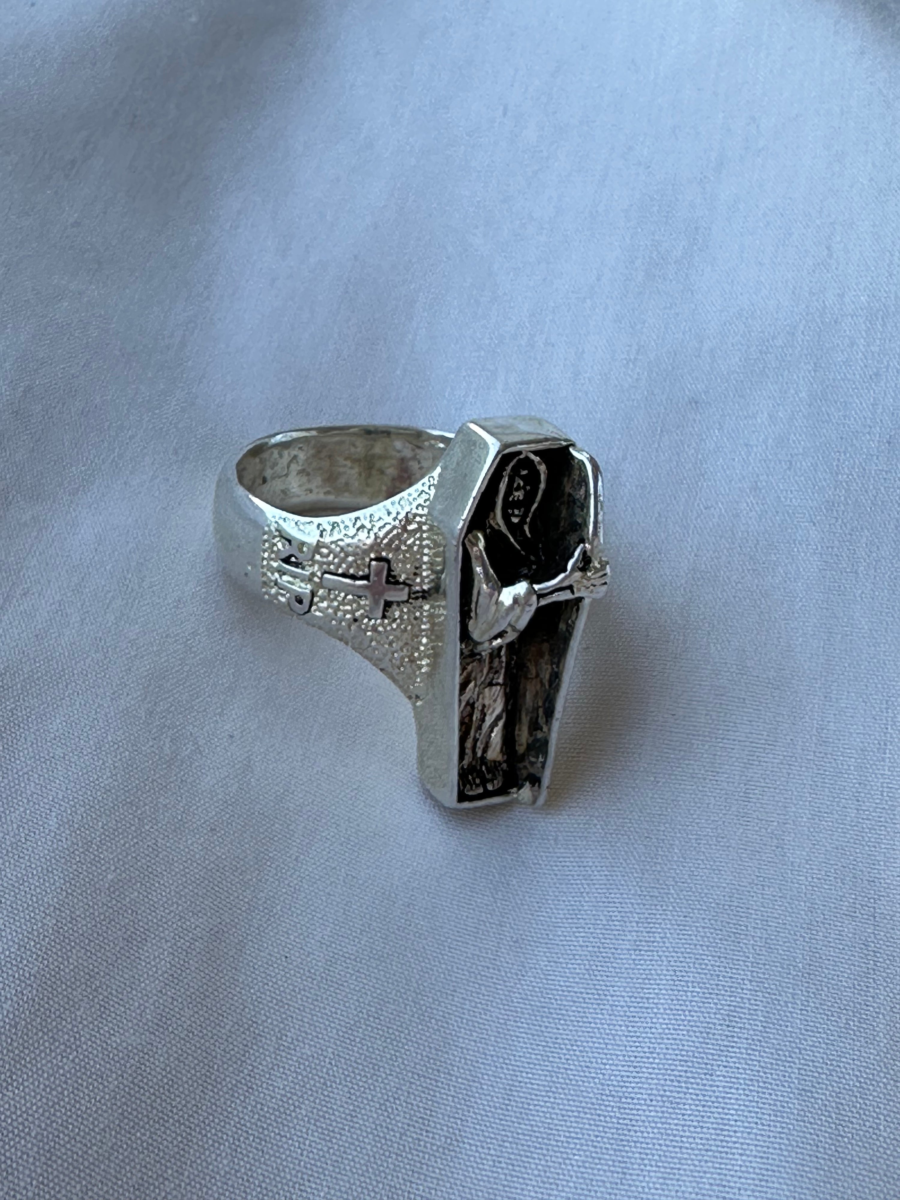 1990 G&S Grim Reaper Tombstone Biker Ring Size 13.25