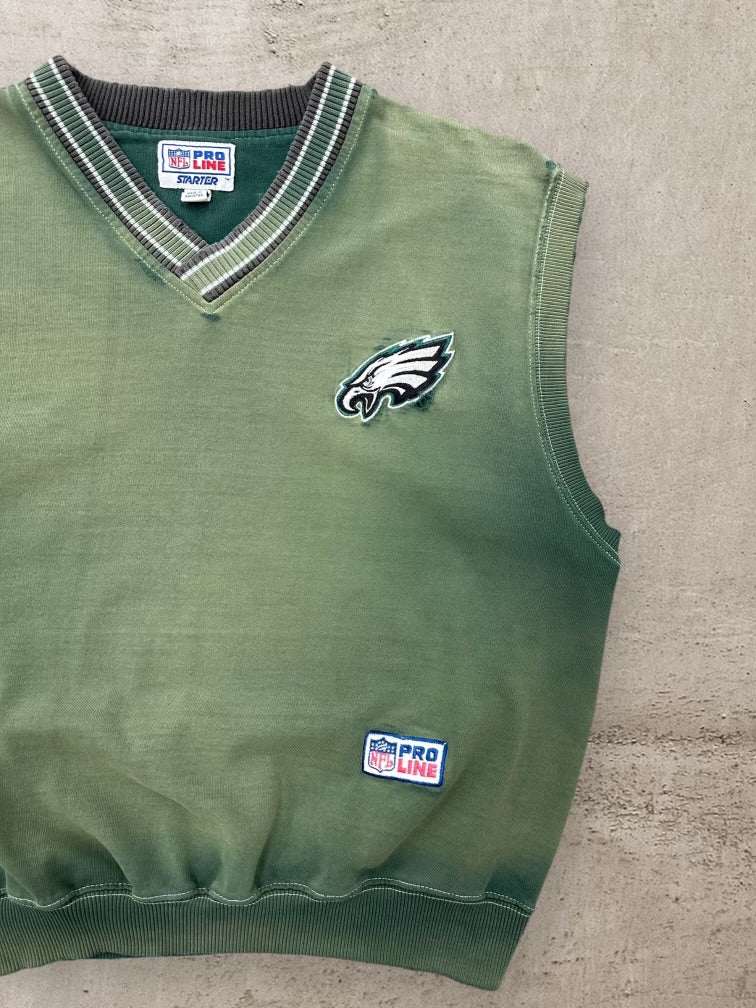 90s Starter Philadelphia Eagles Faded Sweater Vest - Large