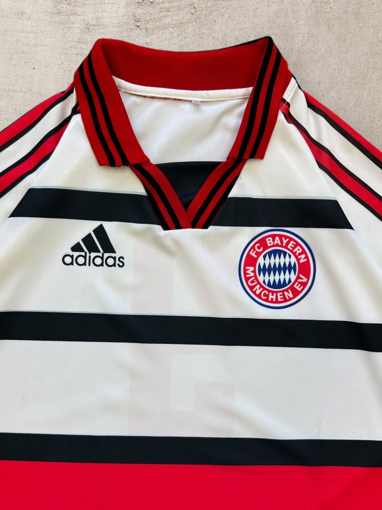 00s Adidas FC Bayern Munich Striped Soccer Jersey - XL