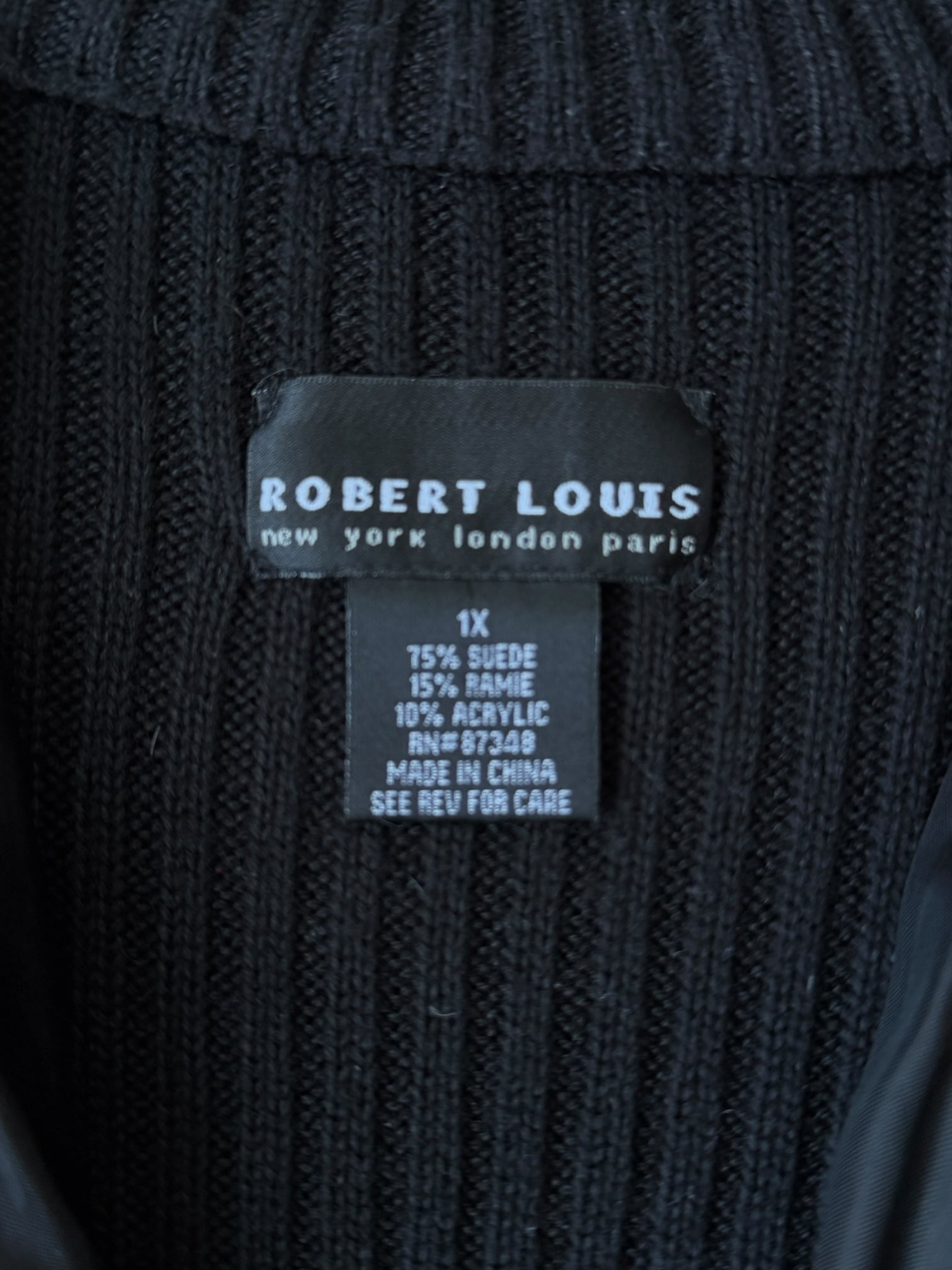 00s Robert Louis Argyle Suede Knit Sweater - XL