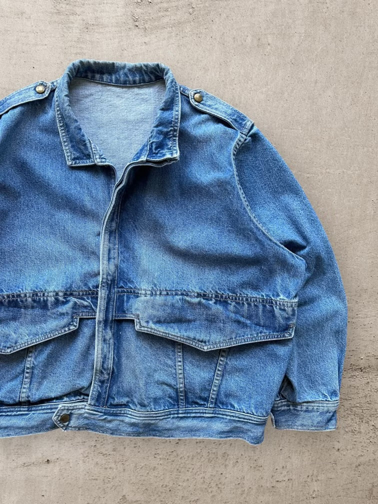 90s Denim Button Up Jacket - Medium