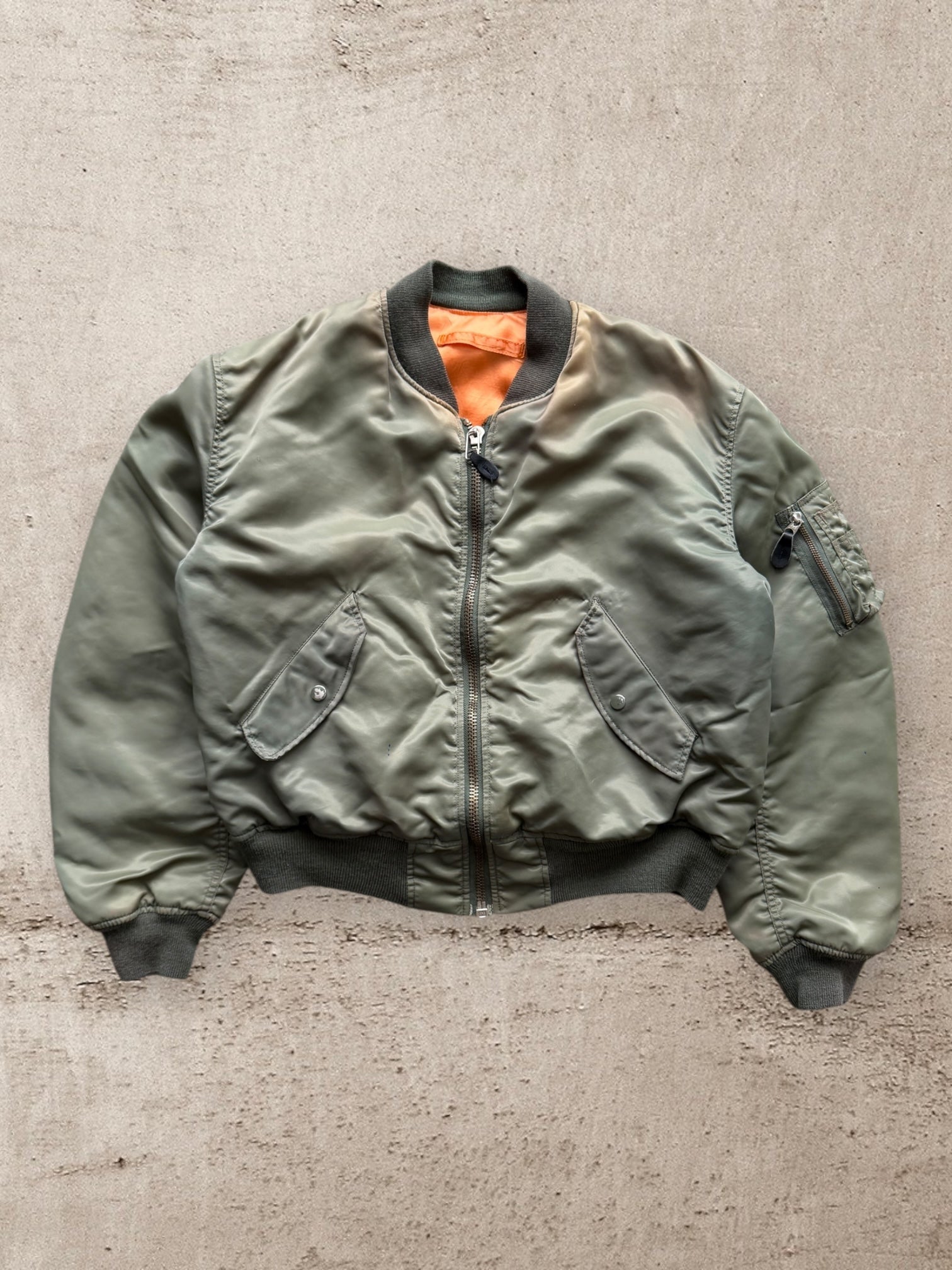 00s Military Faded Bomber Jacket - Medium