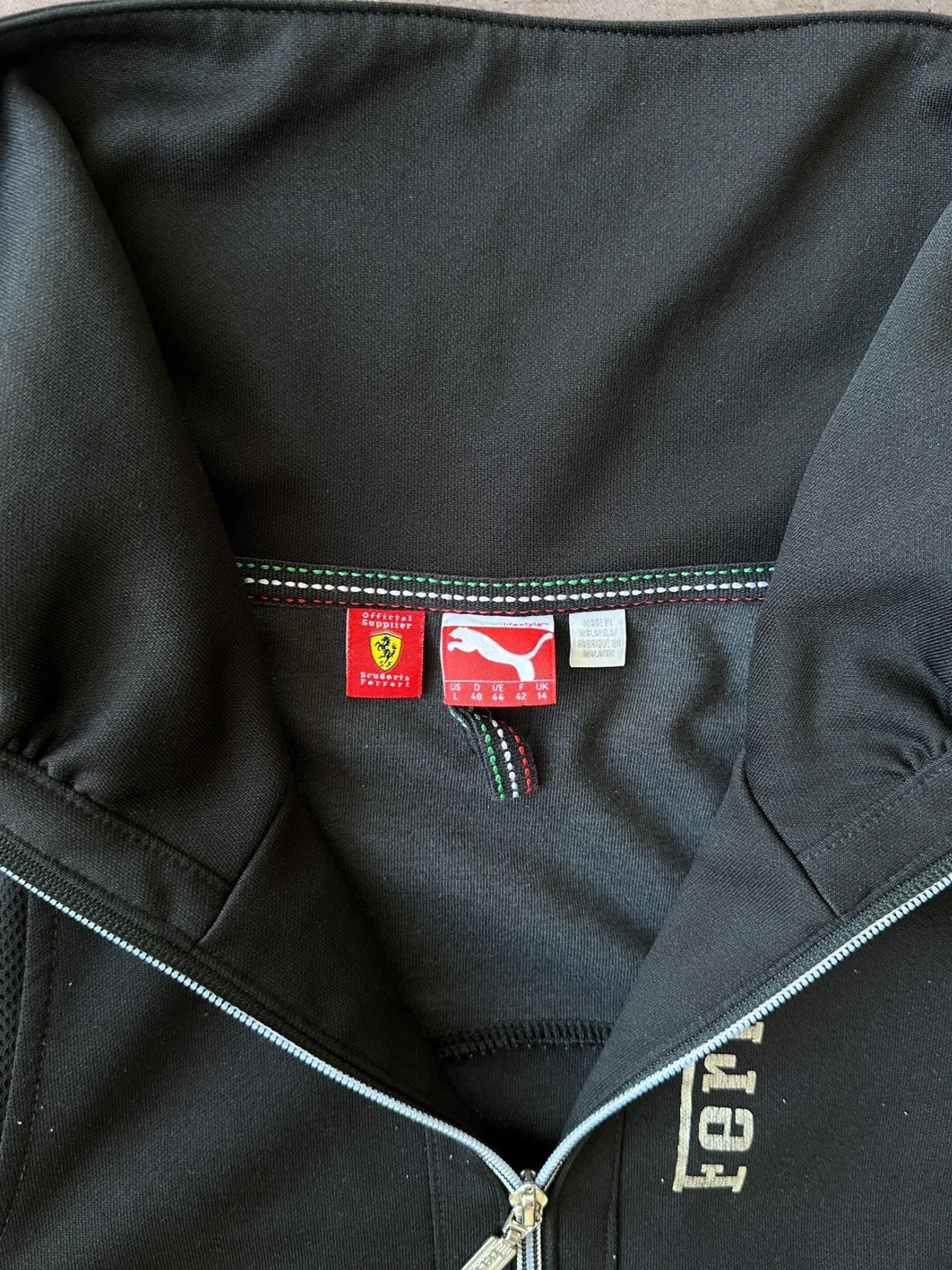00s Puma Ferrari High Neck Zip Up Sweatshirt - Medium