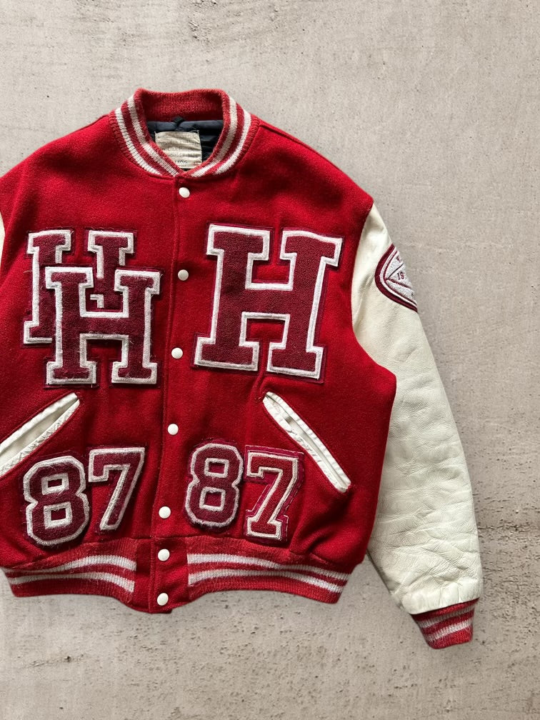 80s Hindale Central Varsity Jacket - XL