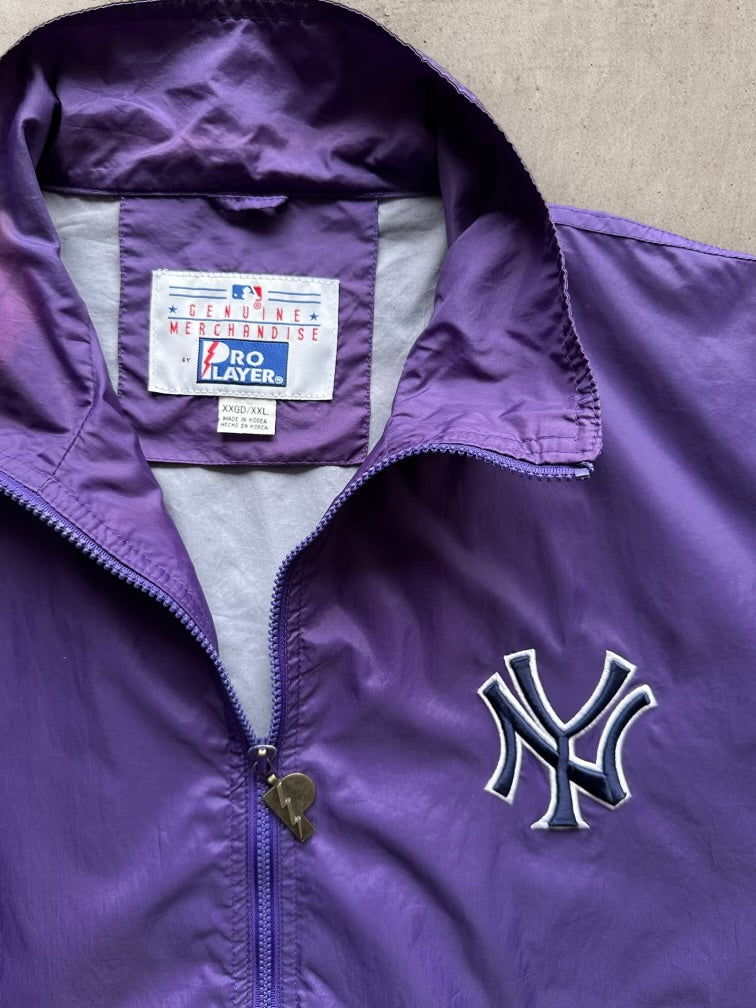 90s Pro Player New York Yankees Faded Zip Up Jacket - XXL