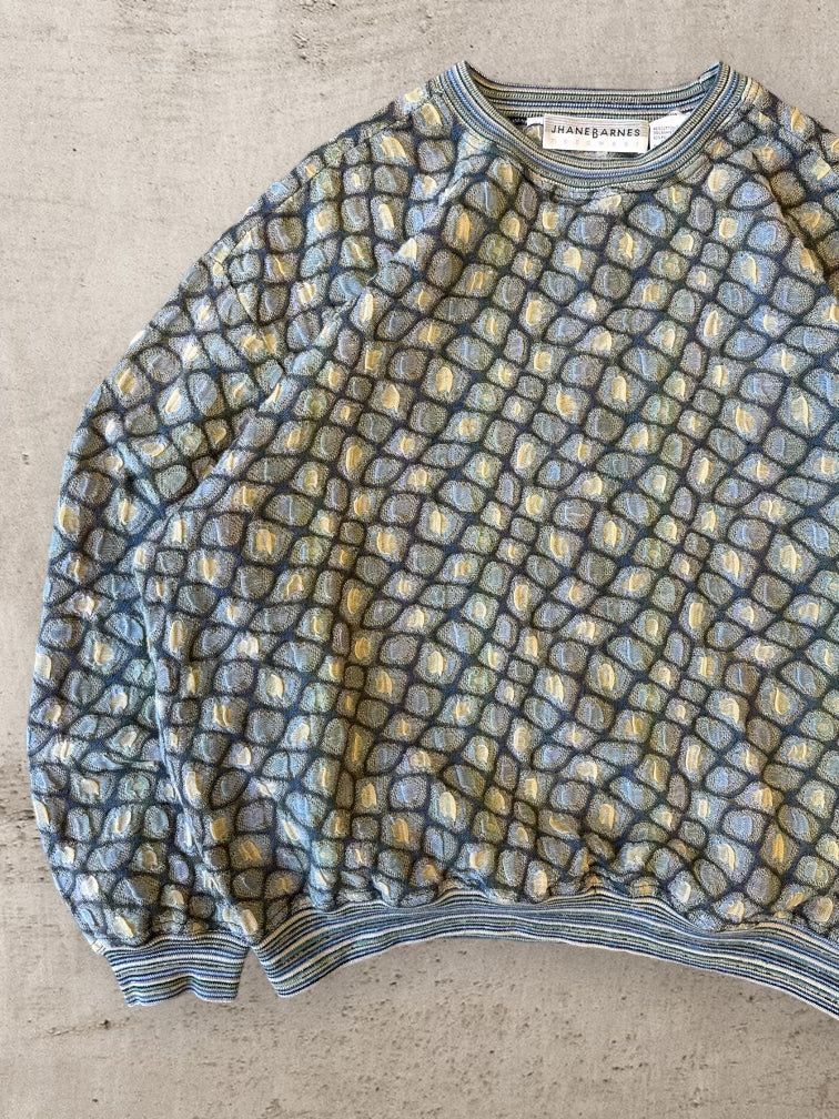 その他ブランド / JHANEBARNES/ニット・セーター(薄手)/--/シルク/マルチカラー/総柄/90s 90年代 Jhane Barnes マルチカラー ニット セーター - XL – The Juncture