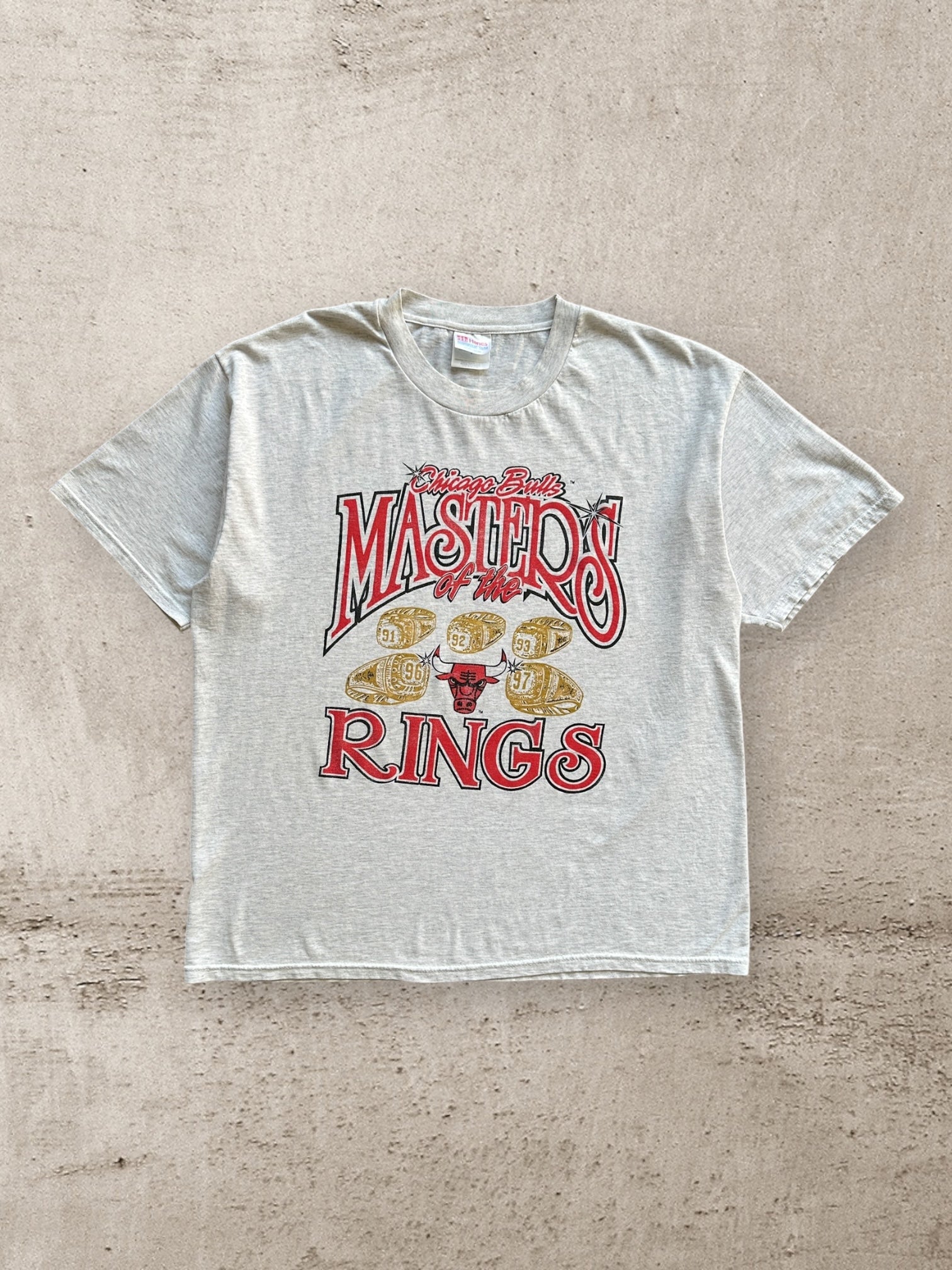 90s Chicago Bulls Masters of the Rings Graphic T-Shirt - XL