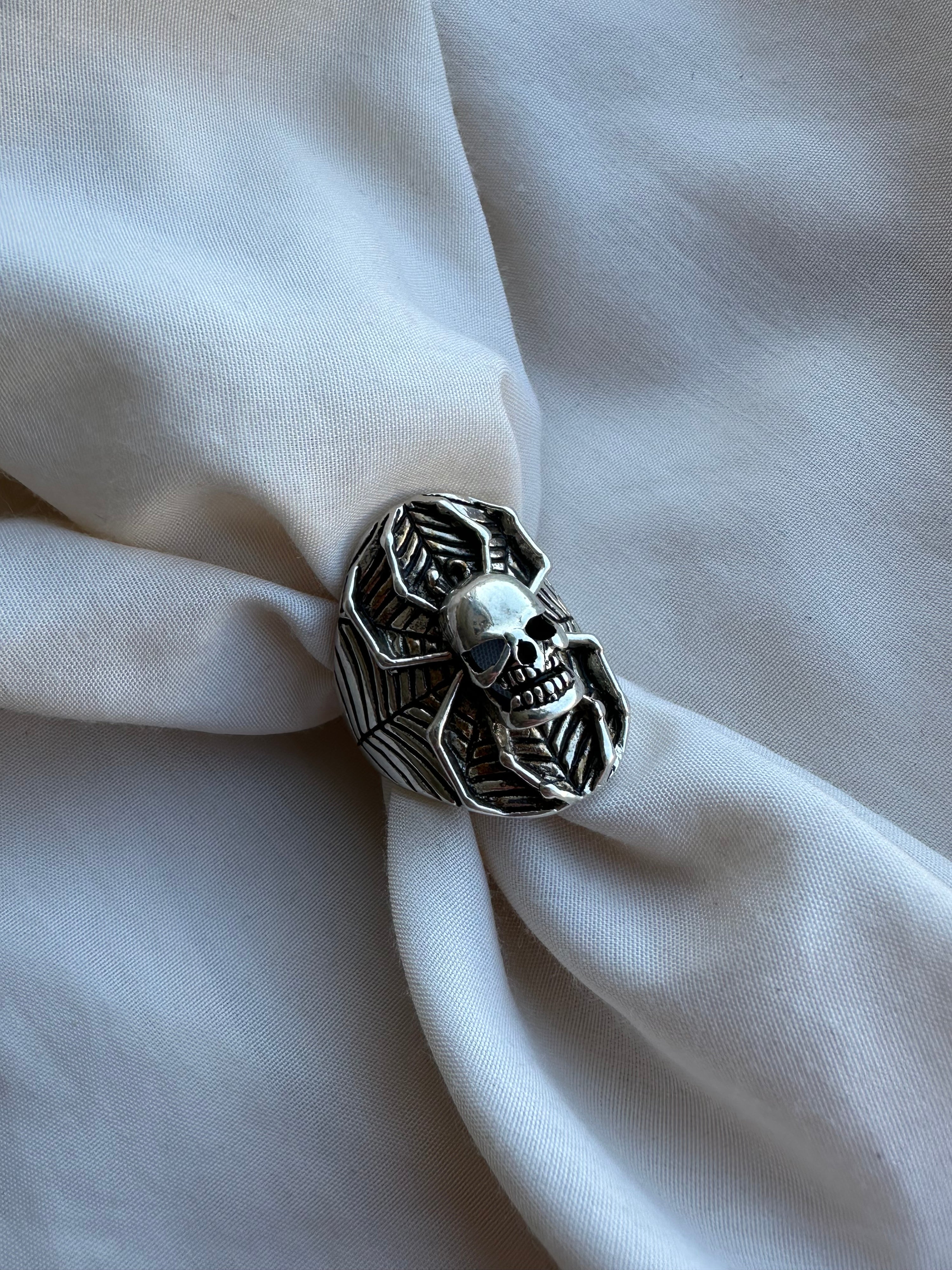 1986 G&S Skull Spider Biker Ring Size 11