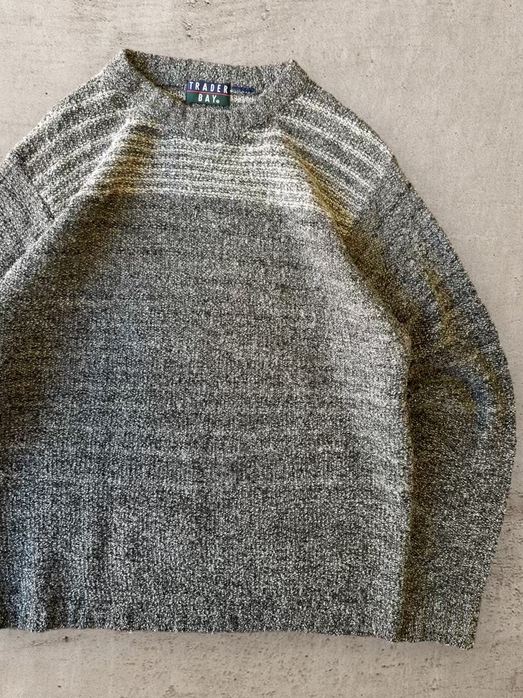 90s Trader Bay Striped Knit Sweater - Large