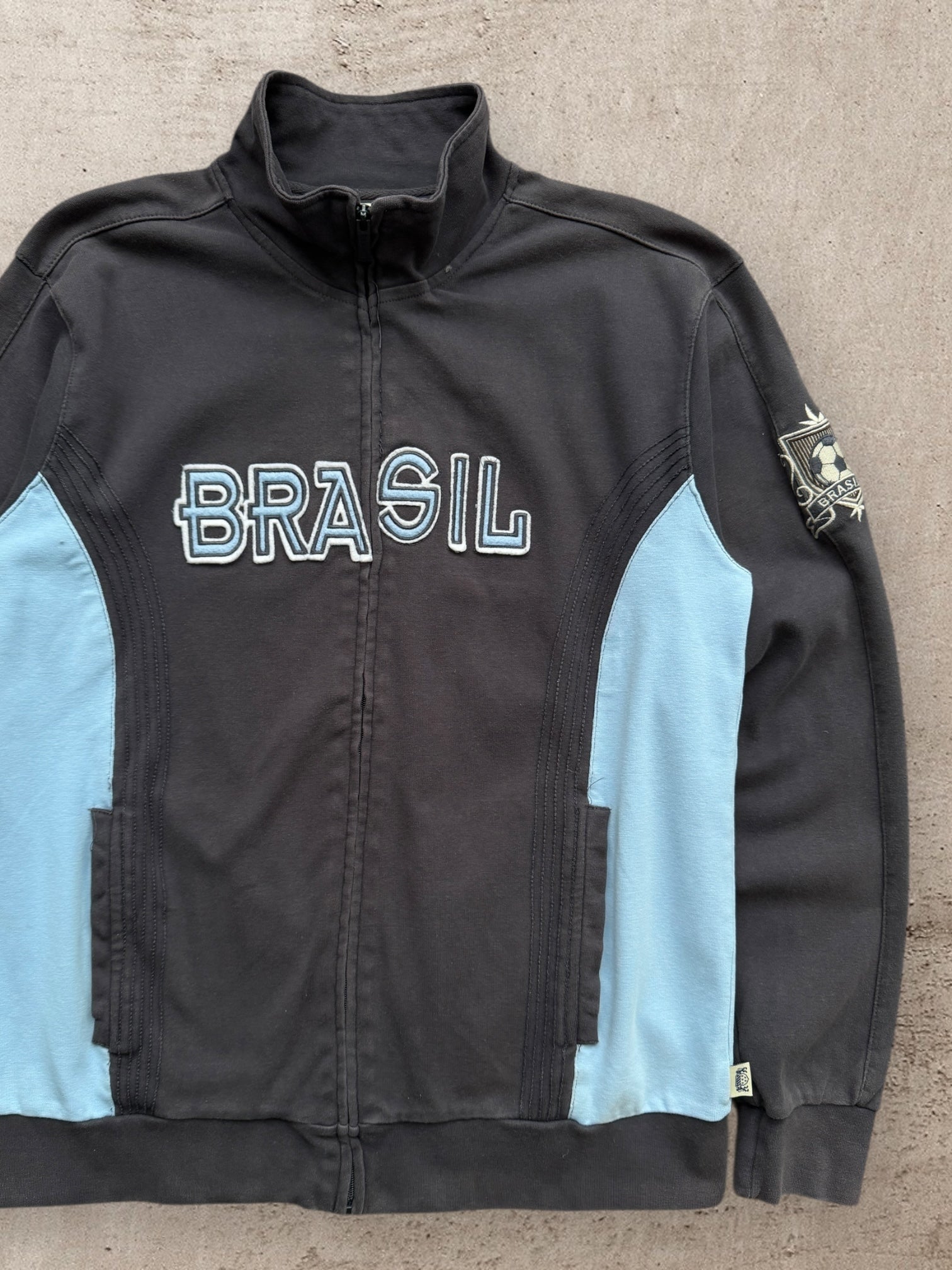 00s Brasil Color Block Full Zip Sweatshirt - Large