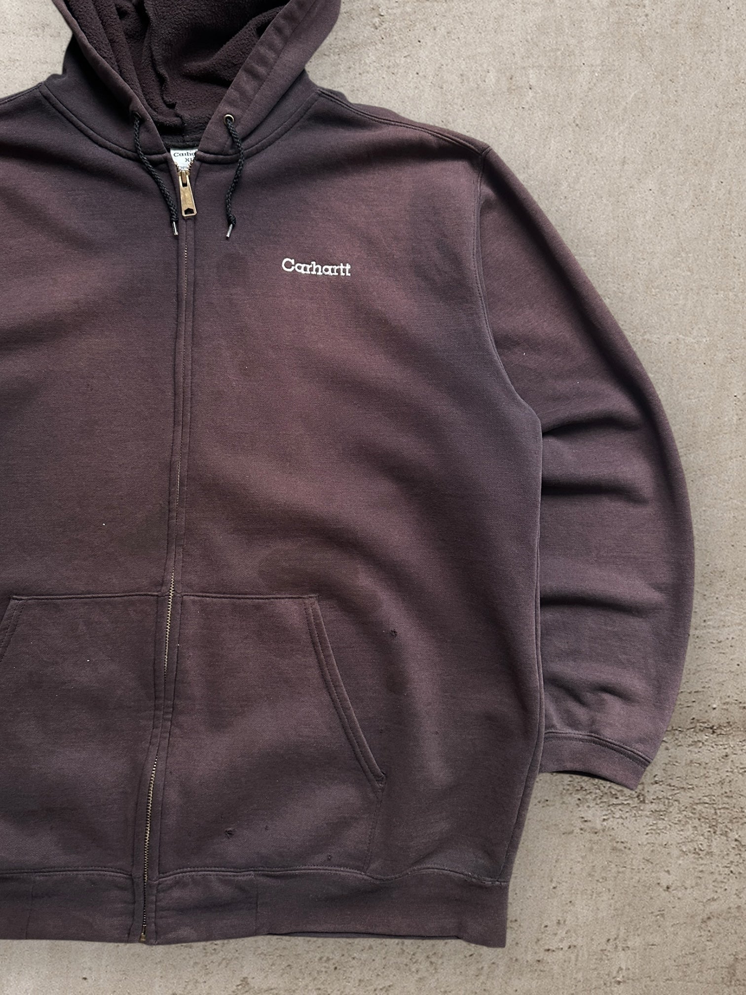 00s Carhartt Faded Zip Up Hoodie - XL