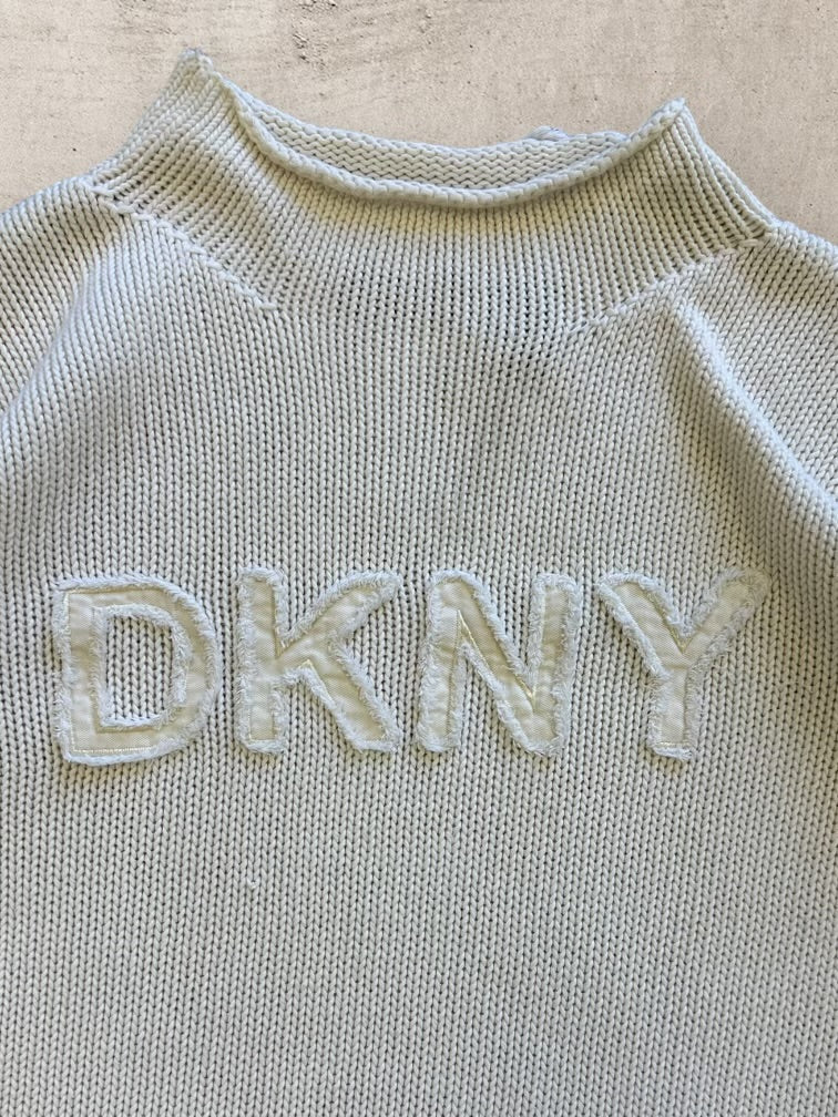 00s DKNY Distressed Knit Sweater - Large